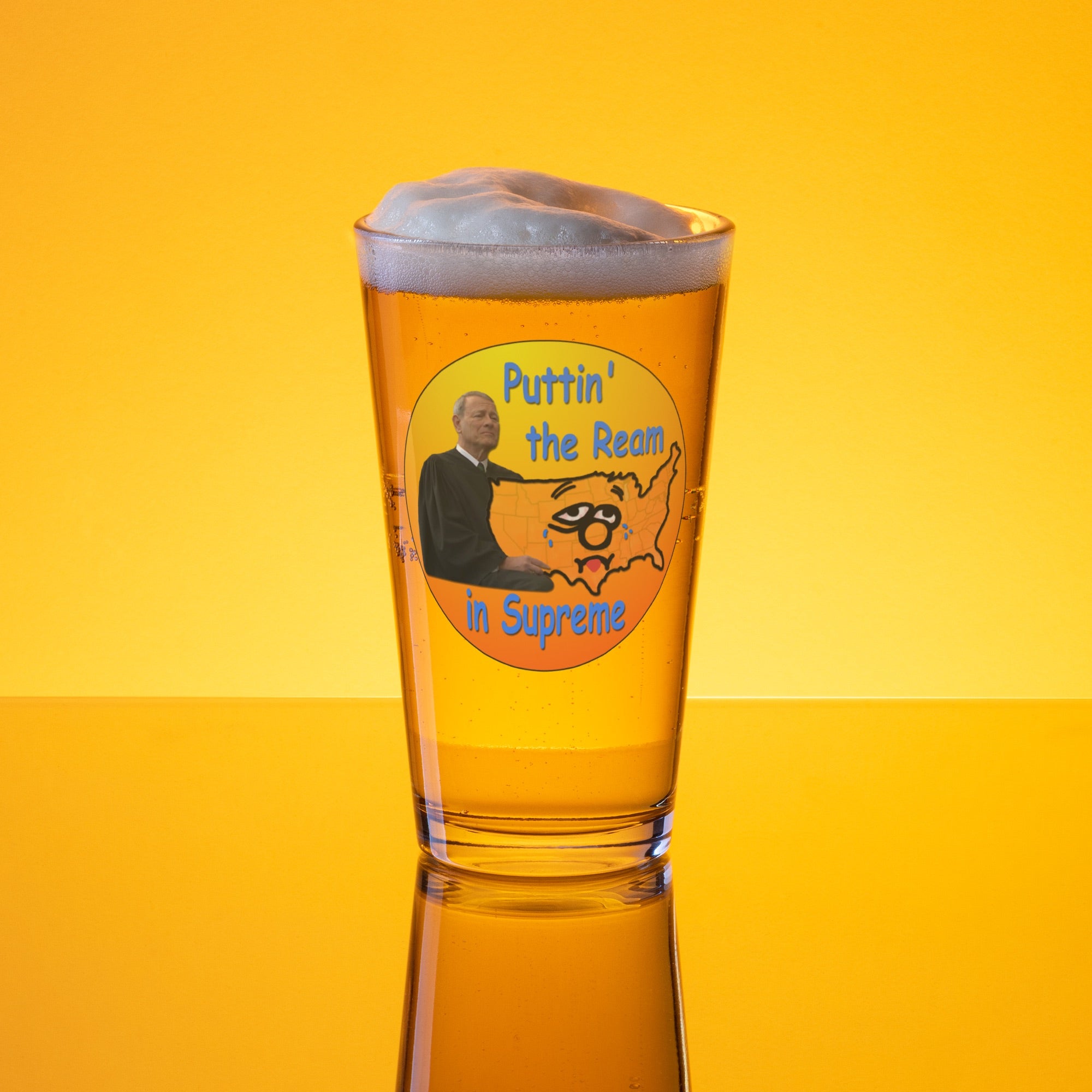 puttin' the ream in supreme shaker pint glass